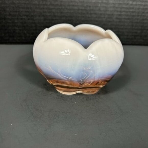 Vintage Duncan Miller Pink Opalescent Glass 5”‎ Hair Receiver w/Rim Footed Bowl - Picture 8 of 16